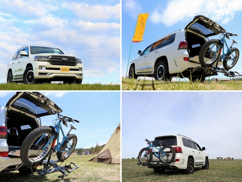 アキ_グリーンカップ_フェスティバル_22nd_カスタム_デモカー_リフトアップ_自転車_車載_展示