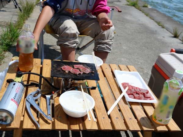 息子_バス釣り_バスフィッシング_霞ヶ浦_本湖_バーベキュー_BBQ_ヨコザワテッパン