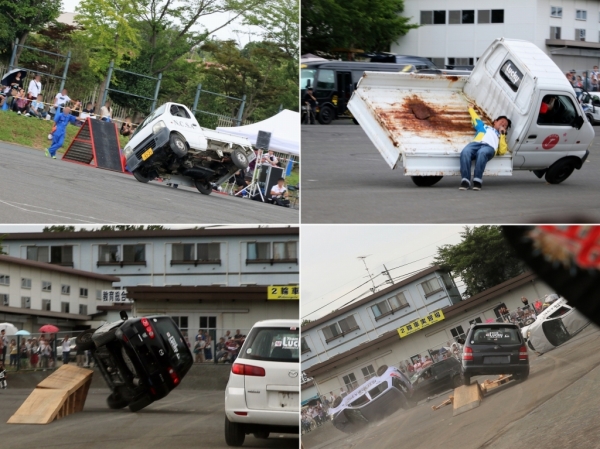 埼玉自動車大学校_オートジャンボリー2017_チームラッキー_カースタント_片輪走行_横転