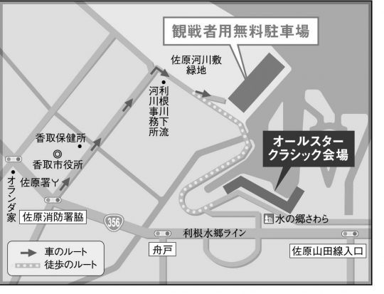 バサクラ バサーオールスタークラシック2018 利用駐車場 map