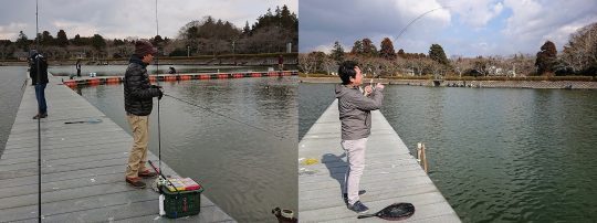 東山湖　トラウト釣り