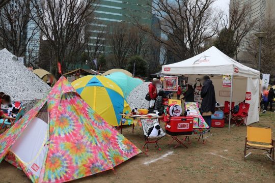 東京アウトサイドフェスティバル2019 chumsブース 可愛いテントがいっぱい展示