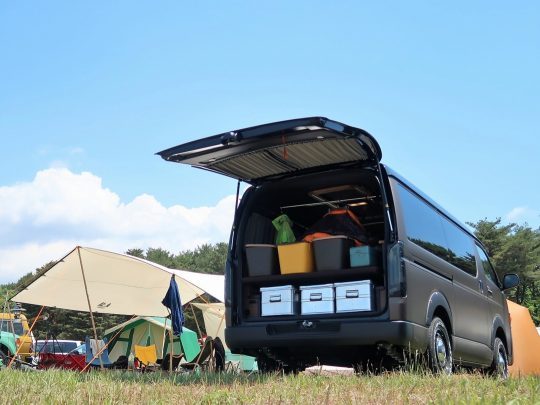 GOUTCAMP_天神浜オートキャンプ場_ハイエース丸目_flexdream_vanlife