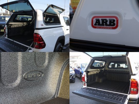 ハイラックスピックアップカスタム スプレーオンベッドライナーラインエックス ARBキャノピー