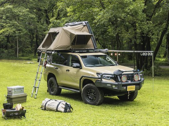 山形トヨタ_GRGarage_CUSTOMIZEFACTORY_CUSTOMIZEFESTA_カスタマイズフェスタ_ランクル150プラド_ARB4x4_ルーフトップテント_エスペランス_サイドオーニング_flexdream