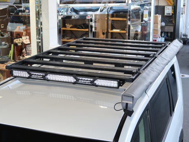 新春初売り特選車-カスタムデモカー-デリカD5-P-IPF-EXPルーフラック-ARB4x4-サイドオーニング-flexdream
