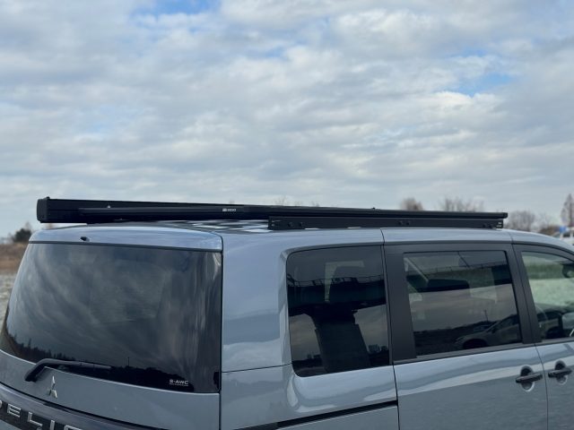 東北キャンピングカーショー-新型デリカ-新車カスタムコンプリートパッケージ-ARB4x4-ベースラック-サイドオーニング-MONOBOXフットキット-flexdream